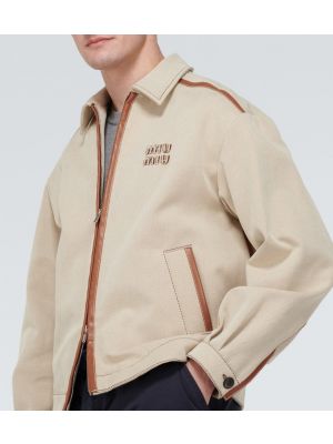 Pamučna kožna jakna Miu Miu