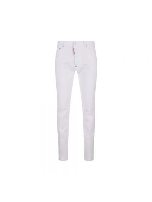 Jeansy skinny dopasowane z wysoką talią Dsquared2 białe
