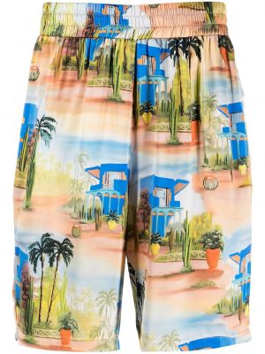 Svilene bermuda kratke hlače s printom s tropskim uzorkom Les Benjamins