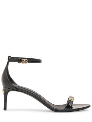 Kožne sandale od lakirane kože Dolce & Gabbana crna