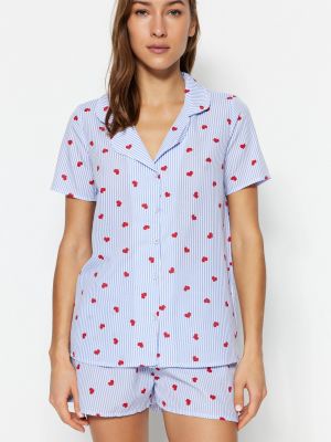 Пижама със сърца Trendyol сиво