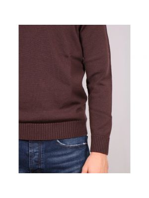 Sweter z wełny merino z okrągłym dekoltem Drumohr brązowy