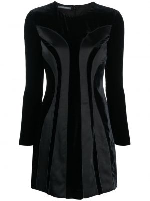 Zamatové koktejlkové šaty Alberta Ferretti čierna