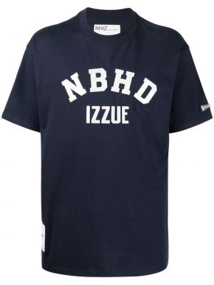 Broderet t-shirt Izzue blå