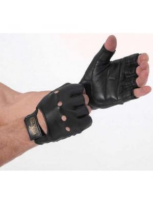 Спортивные кожаные перчатки без пальцев Carta Sport черные