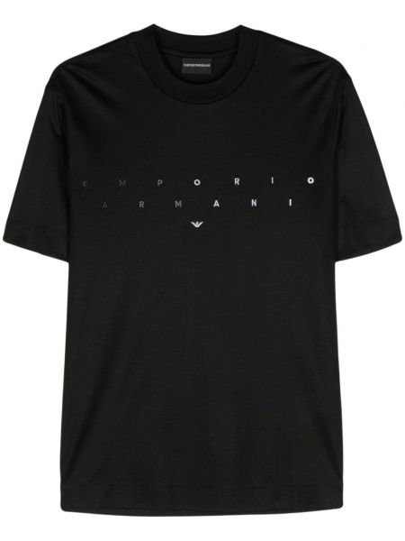 T-krekls ar izšuvumiem Emporio Armani melns