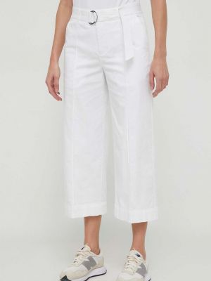 Spodnie z wysoką talią Lauren Ralph Lauren białe