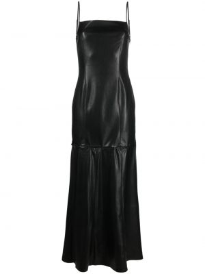 Sukienka skórzana Nanushka czarna