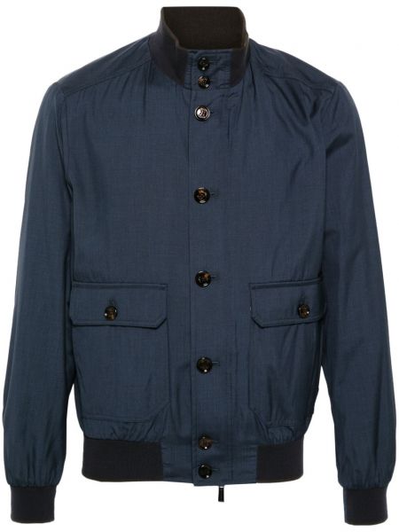 Lange jacke mit reißverschluss Moorer blau