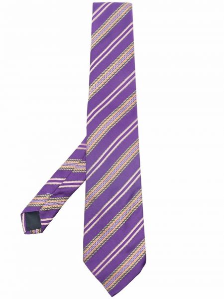 Corbata de seda a rayas Trussardi violeta