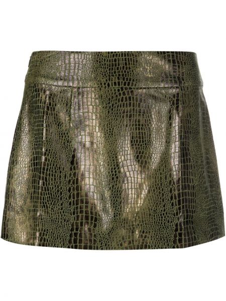 Přiléhavé kožená sukně z polyesteru Kim Shui - zlato