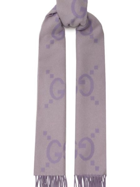 Фиолетовый кашемировый шарф Gucci