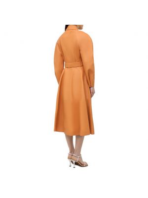 Кожаное пальто Bottega Veneta оранжевое