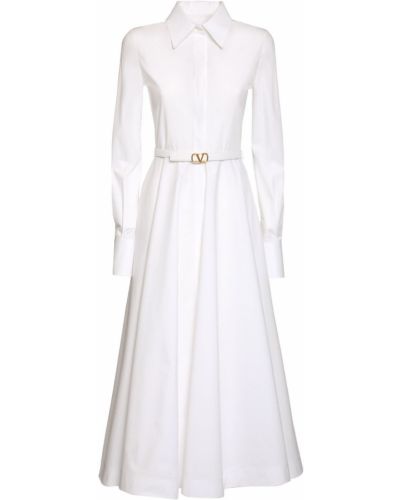 Bavlnené midi šaty Valentino biela