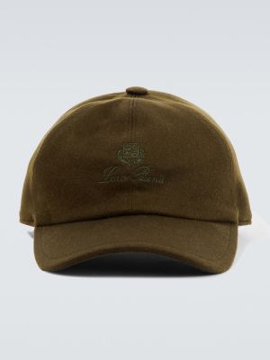 Kašmyro kepurė su snapeliu velvetinis Loro Piana žalia