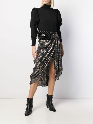 Falda con estampado con estampado geométrico Isabel Marant negro