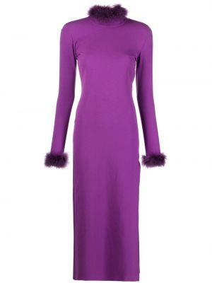 Dlouhé šaty s perím Amen fialová