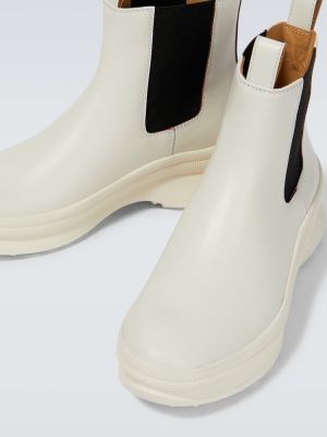 Chelsea boots en cuir Jil Sander blanc