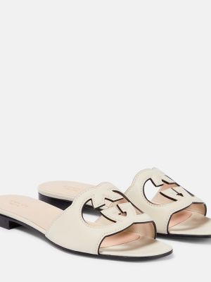 Kožené sandály Gucci bílé