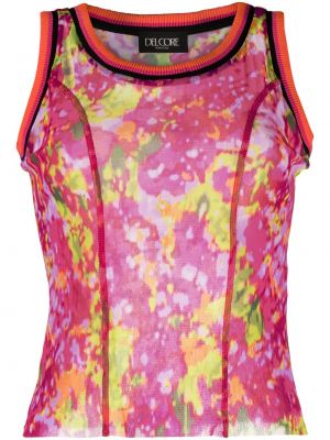 Mesh top mit print Del Core pink