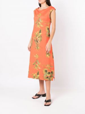 Sukienka bez rękawów w kwiatki z nadrukiem Lygia & Nanny pomarańczowa