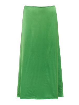 Saténové midi sukně Victoria Beckham zelené