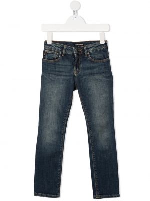 Slim fit-farkut tytöille Emporio Armani Kids sininen