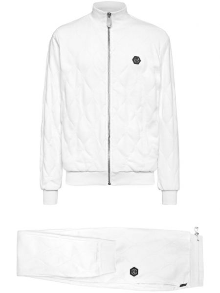 Prošívané sportovní kalhoty Philipp Plein bílé
