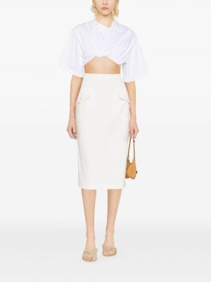Džínová sukně Alberta Ferretti bílé
