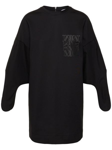 Krajkové bavlněné šněrovací mini šaty Max Mara černé