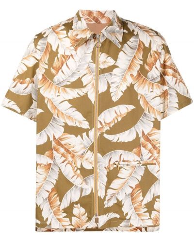 Camisa con plumas con estampado de plumas Anglozine marrón