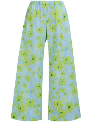 Pantaloni cu model floral cu imagine cu croială lejeră Marni