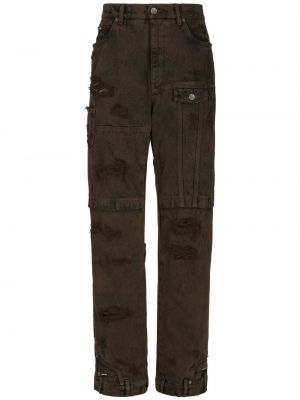 Jeans med normal passform med sliten Dolce & Gabbana brun