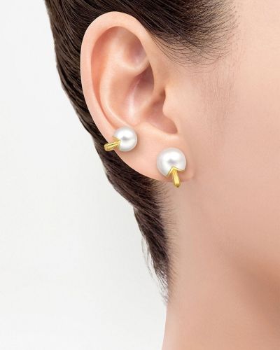 Boucles d'oreilles avec perles à talons compensés Tasaki jaune