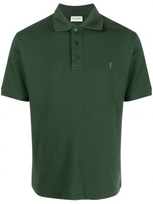 Поло тениска Saint Laurent зелено