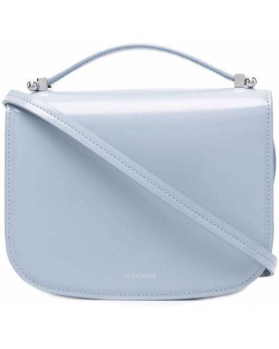 Borsa shopper con stampa Jil Sander blu