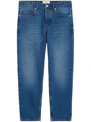 Straight fit džíny s nízkým pasem Ami Paris modré