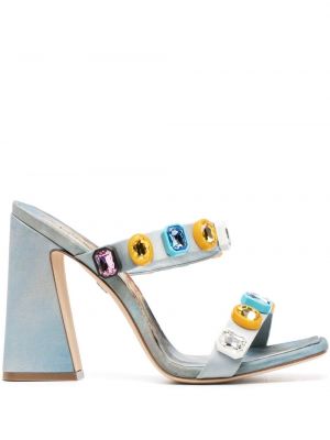 Sandale mit print mit kristallen Roberto Cavalli