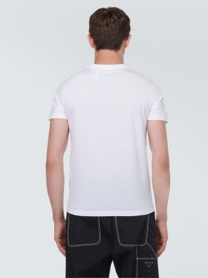Camiseta de algodón Prada blanco