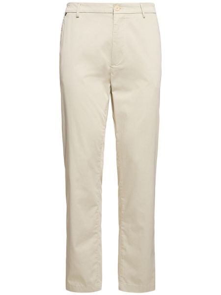Pantalones de algodón Boss blanco