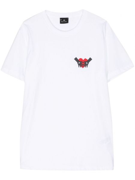 Kokvilnas t-krekls ar apdruku ar sirsniņām Ps Paul Smith