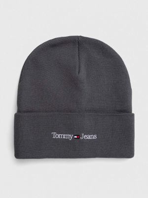 Dzianinowa czapka Tommy Jeans szara