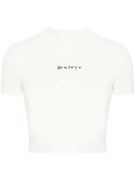 T-shirt mit stickerei Palm Angels weiß
