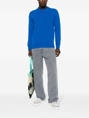 Pullover mit stickerei mit rundem ausschnitt Mc2 Saint Barth blau