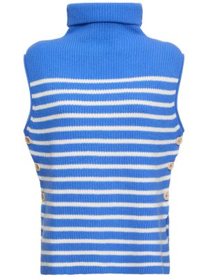 Pruhovaná vlnená vesta Aspesi modrá