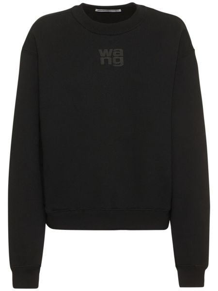 Sweatshirt i bomull i jersey Alexander Wang svart