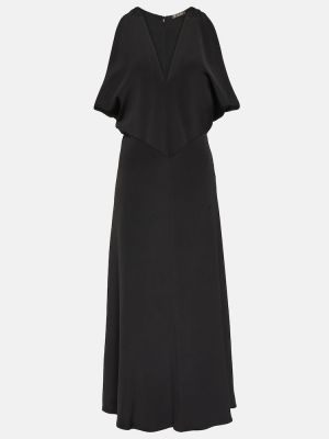 Jedwabna sukienka długa Loro Piana czarna