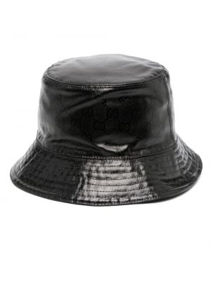 Памучна шапка Gucci черно
