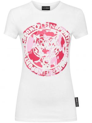T-shirt de sport à imprimé et imprimé rayures tigre Plein Sport