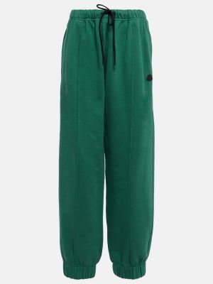 Spodnie sportowe bawełniane z dżerseju Moncler Genius zielone
